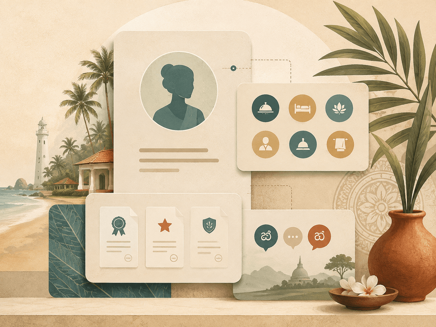 Illustration: structured profile with skills and evidence